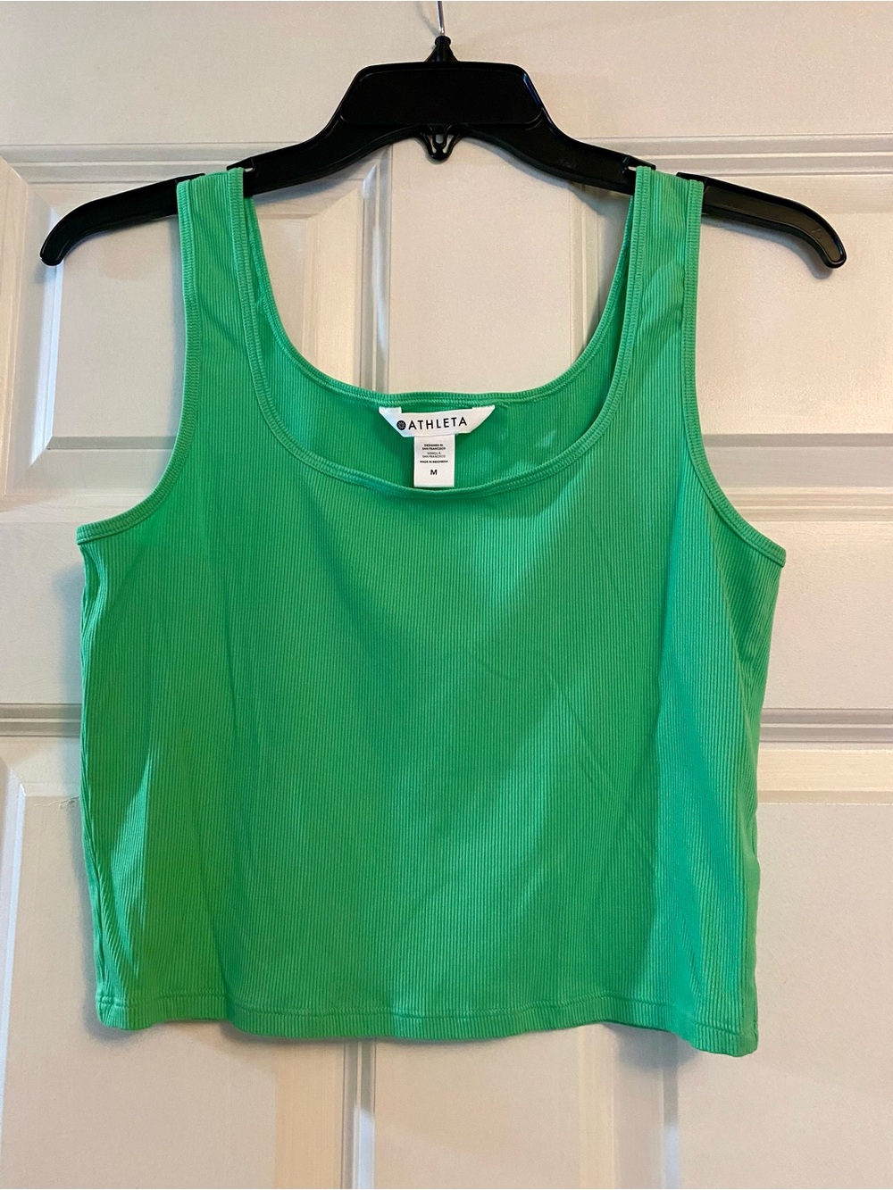 Athleta Ribbed Crop Tank, Lime Green, Medium
